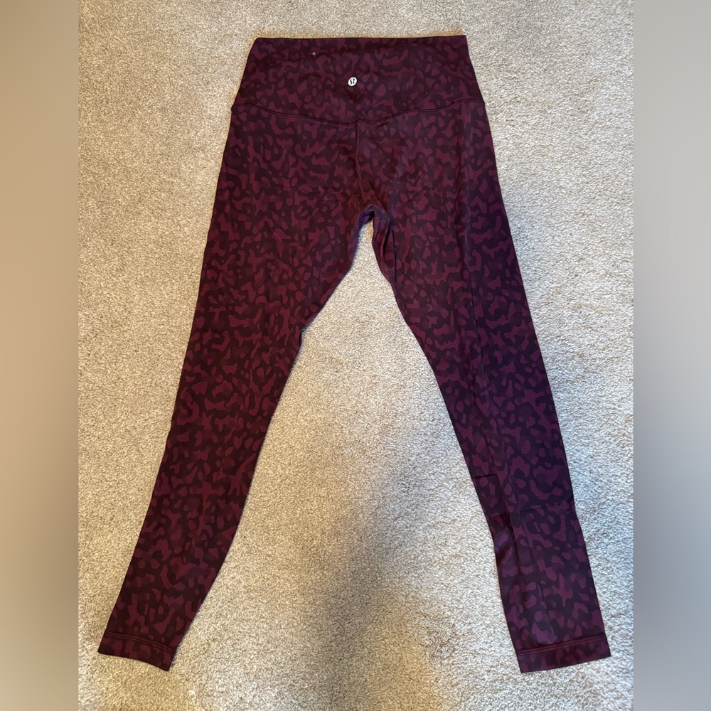 lululemon 25” align Burgundy Patterned Leggings